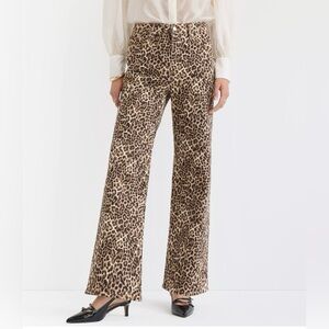 Loft Leopard Print Wide Leg Pants